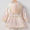 thumbnail image 6 of YunPes Toddler Girls Metallic Shiny Jacket Zip-Up Hooded Windbreaker with Elastic Waist Y2K Trendy Glitter Outdoor Clothes, 6 of 7