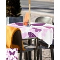 thumbnail image 5 of nqOlkjepod Purple Butterflies Outdoor Tablecloth with Umbrella Hole & Zipper, Modern Art Summer Butterfly Square Table Cover 54x54 Inch, Dining Waterproof Table Cloth Protector for Patio/Party, 5 of 7