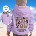 thumbnail image 2 of Cnbwig Girls Hoodies Kids Casual Tops Letter Printed Hoodies Toddler To Big Kids Long Sleeve Sweatshirt Pullover Drop Shoulder Jacket with Pocket Hoodies Shirts Fall Clothes B-Light Purple 6-7 T, 2 of 4