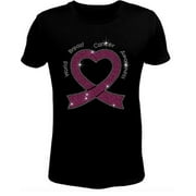 Bling Rhinestone Womens T Shirt Breast Cancer JRW-095