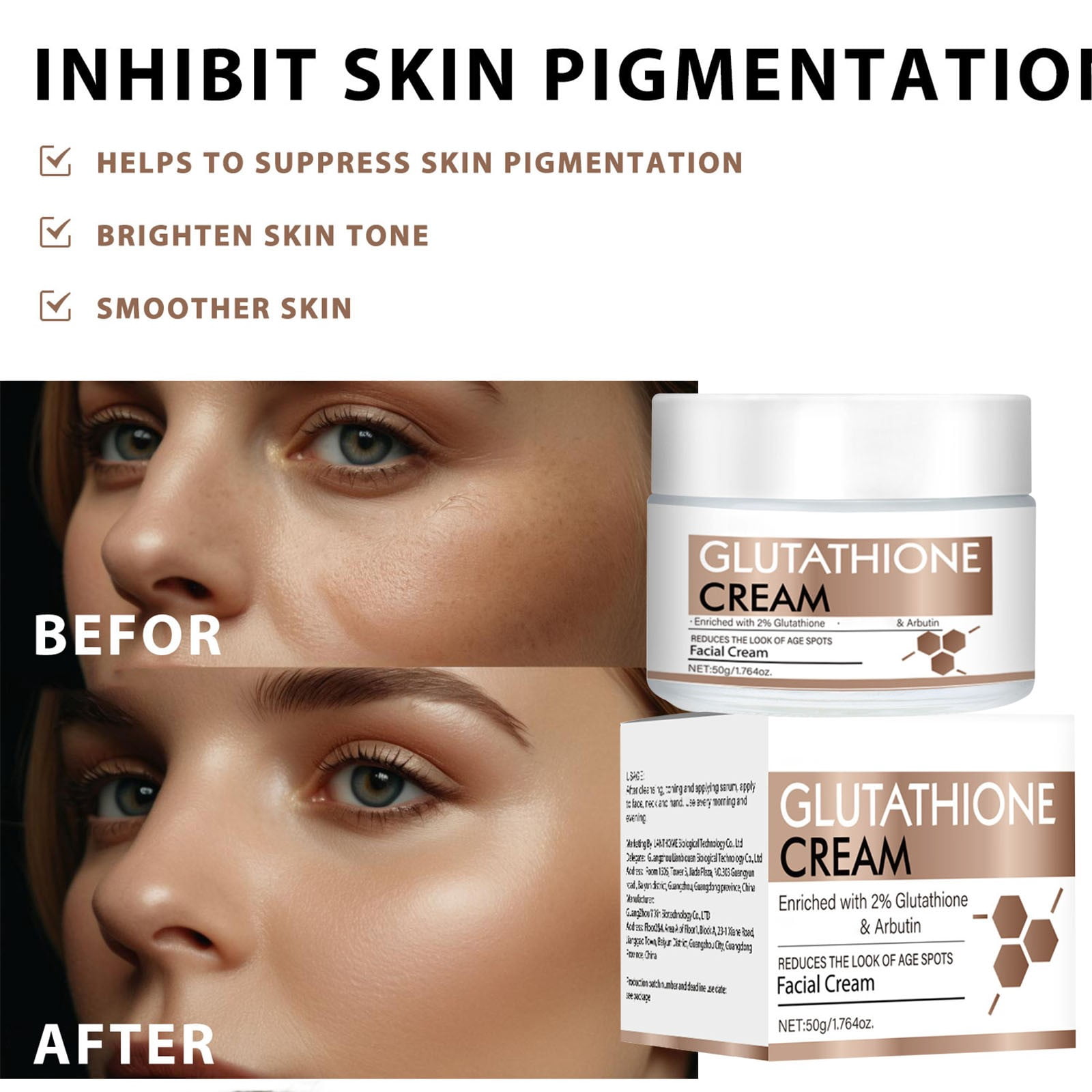 QunYou Glutathione Facial Cream for Dry Moisturizing Face Cream Highly  Moisturizing for 24 Hours Firming 50g