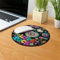 thumbnail image 5 of WIRESTER 7.88 in Round Mouse Pad with Non-Slip Rubber Base for Computers, Laptop, Office & Home - Love Rock 70s, 5 of 5