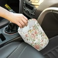 thumbnail image 2 of Renewold Flowers Car Garbage Can Holder Organizer Storage Box Multipurpose Hanging Auto Trash Can for Car SUV Trucks Durable Storage Organizer Car Accessories for Women, 2 of 6