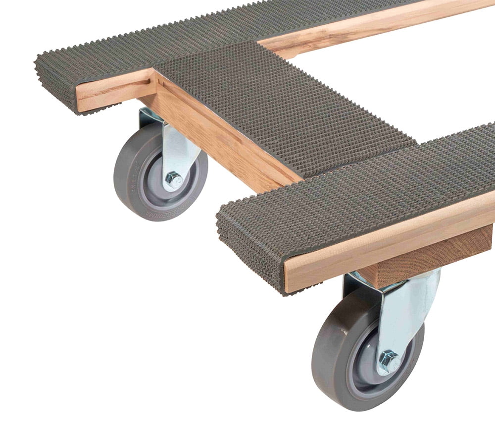 18"x30" H Shape Moving Dolly with Non Marking Wheels - 1000 lbs Capacity Heavy Duty Furniture Dolly with 4" Casters & Rubber belting