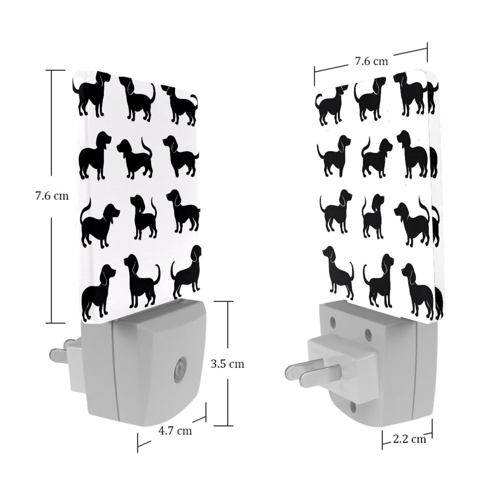 PhooArto Dachshund Dogs Pattern Plug in LED Night Light Auto Sensor Dusk to Dawn Decorative Night for Bedroom, Bathroom, Kitchen, Hallway, Stairs, Baby's Room, Energy Saving