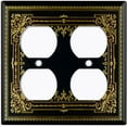 thumbnail image 3 of Metal Light Switch Plate Cover Elegant Victorian Floral Fan Frame Black FRA071, 3 of 13