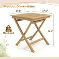 thumbnail image 4 of Costway 27.5" Patio Bistro Table with Slatted Tabletop Indonesia Teak Wood & Thickened Top, 4 of 10