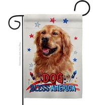 Breeze Decor G120219-BO Patriotic Dark Golden Retriever Animals Dog 13 x 18.5 in. Double-Sided Decorative Vertical Garden Flags for House Decoration Banner Yard Gift