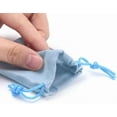 thumbnail image 3 of Velvet Cloth Drawstring Bags Jewelry Bags Christmas Party Wedding Candy Gift Bags Light Sky Blue 9x7cm Velvet, 3 of 4