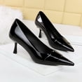 thumbnail image 3 of Women Pointed Toe Stiletto Sexy Pumps 6.5CM Patent Leather Wedding Evening Party, 3 of 6