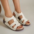 thumbnail image 2 of Wedge Sandals for Women, Fish Mouth Open Toe, Thick Sole, Adjustable Ankle Strap, Synthetic Leather, Cushioned Footbed, 2 of 9