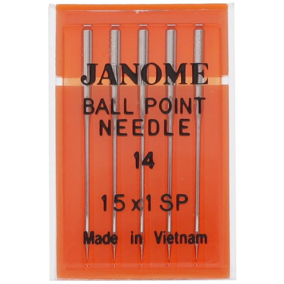 Ball Point Needles 15x1 (5pk), Janome #99021