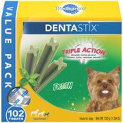 Pedigree Dentastix Toy/Small Dental Dog Treats, Fresh Flavor, 1.6 Lbs. Value Pack (102 Treats)