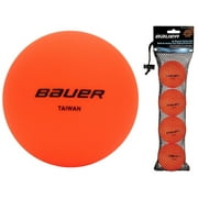 Bauer No Bounce Street Hockey Balls for Warm Weather, Orange, 4 Pack