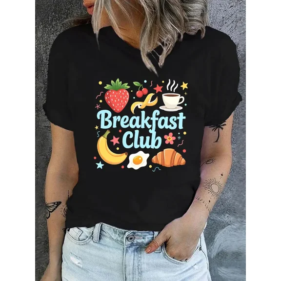 Funny Breakfast Food Lover Pancakes Bacon Eggs Morning Graphic Print Unisex T-Shirt up to size 5XL