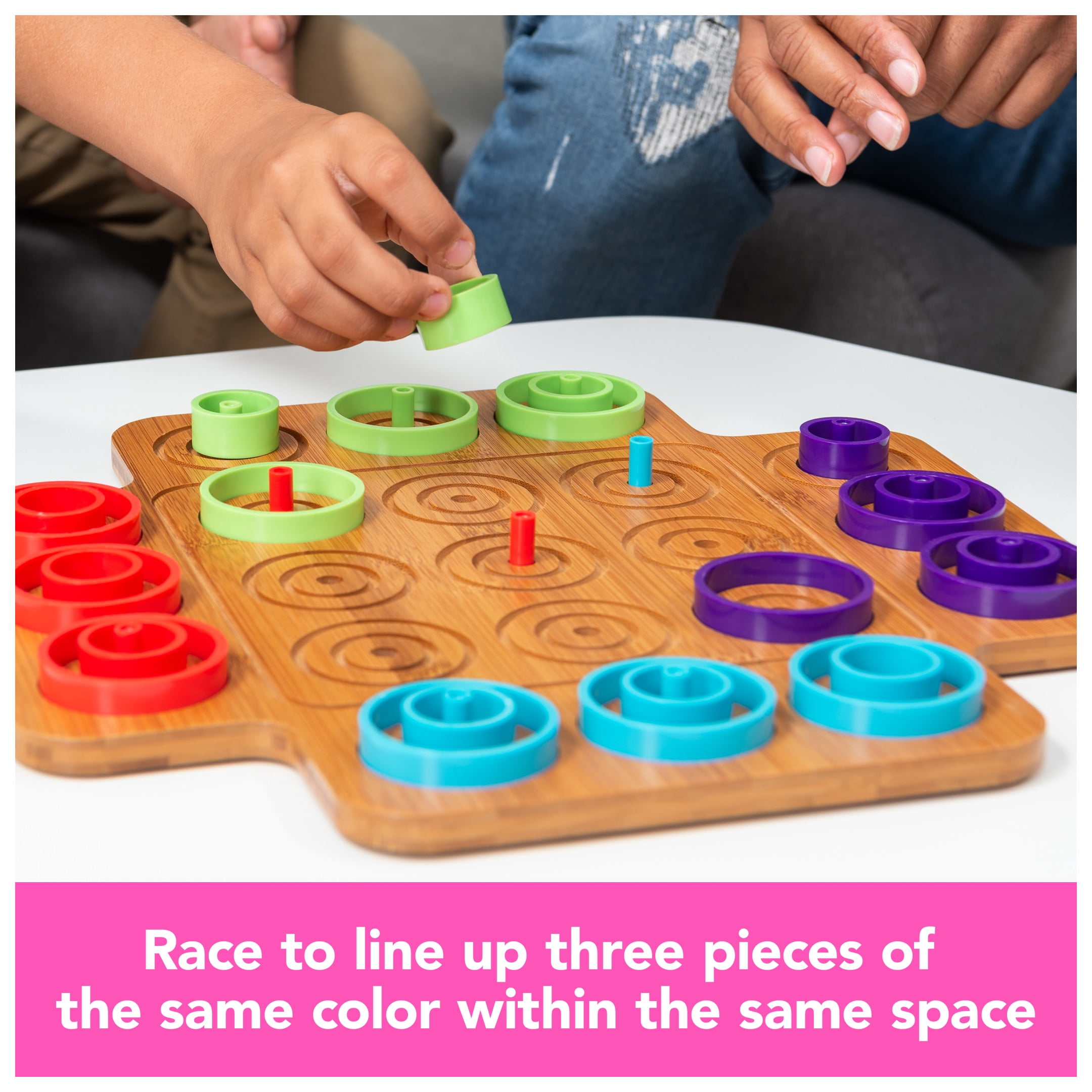 Otrio Wood Strategy-Based Board Game for Adults, Families and Kids Ages 8 & up