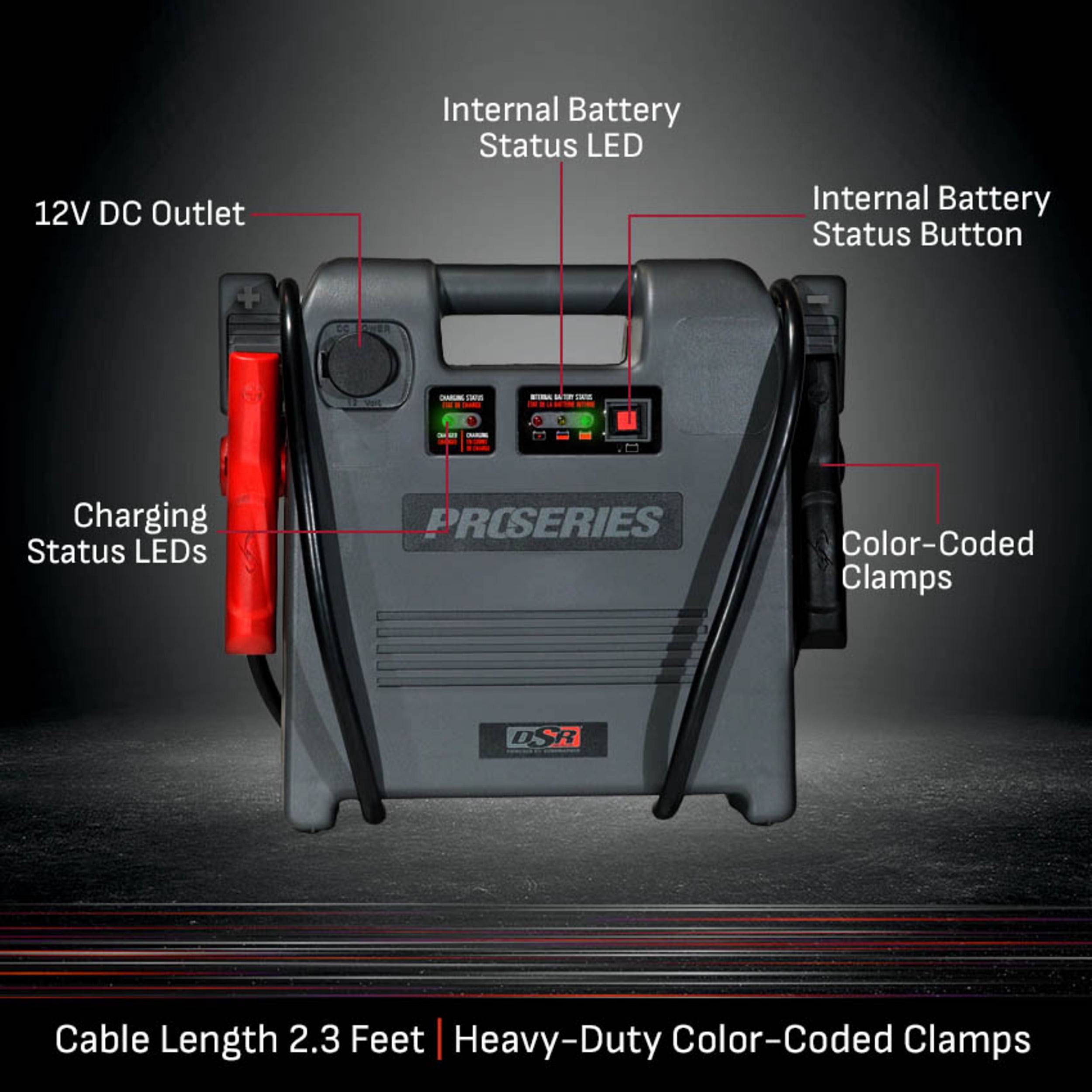 Schumacher Electric DSR Pro 1800A Heavy-Duty Car Battery Jump Starter and Portable Power Station, For 12V Automotive and Marine Batteries, DSR119