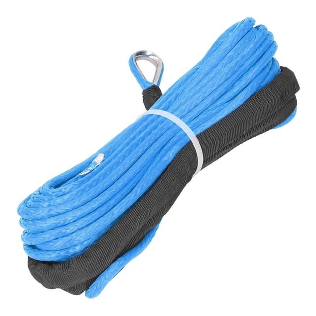 Winch Cable 4.8mmx15m Synthetic Fiber 5500lbs Breaking Strength Waterproof For ATV UTV Trailer