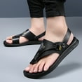 thumbnail image 2 of Dakaela Mens Sandals Summer Slippers Slip on Flip Flops for Men Dual Use Strap Leather Walking Flats, 2 of 8
