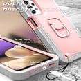 thumbnail image 4 of SaniMore for Samsung Galaxy A32 5G 6.5" 2021 Case with Hidden Bracket Rugged Heavy Duty Protective [Hard PC Back + Silicone Bumper] Shokcproof Anti-drop Tri-layer Htbird Shell, Gray/Rosegold, 4 of 7