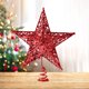 thumbnail image 4 of Adorno navideño con purpurina Yyuenw, estrella roja brillante para decoración navideña, 4 of 5