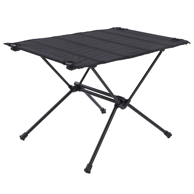Mesa plegable portátil de tela Oxford para acampar, escritorio de Picnic de aluminio multifuncional, color negro