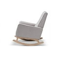 thumbnail image 3 of Baxton Studio Marlena Mid-Century Modern Greyish Beige Fabric Upholstered Whitewash Wood Rocking Chair, 3 of 9