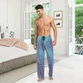 thumbnail image 3 of FREEAMG Men's Pajama Pants with Pockets Sleepwear Lounge Pants Stretch Casual Abstract Crack Texture Fantasy 9, 3 of 7