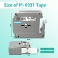 thumbnail image 4 of GREENCYCLE 2PK Compatible for Ptouch MK931 M-K931 M931 M-K931S 0.47" 12mm Black on Silver Label Maker Tape, 4 of 6
