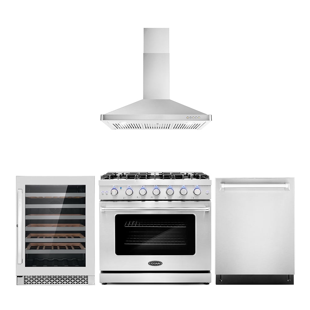 Cosmo 4 Piece Appliance Package with 36 Freestanding Gas Range 36 Is –  thehomeselection