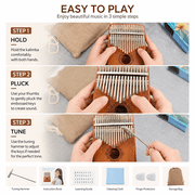 Kalimba Thumb Piano for Adults - Portable Musical Instruments for Beginners, 17-Key