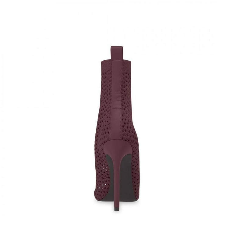 Steve Madden Evelina Burgundy Pull On Rounded Open Toe Ankle Fashion Boots Walmart