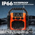 thumbnail image 4 of Bingxue Jobsite Radio Altavoz Bluetooth, 30W IPX 66 Impermeable Radio Reloj FM Portátil con Luces LED, Radios FM Anticolisión para Sitio de Construcción/Exterior/Pesca/Fiesta/Camping (Naranja), 4 of 5