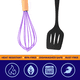 thumbnail image 3 of Juego de mini utensilios de cocina de 2 piezas: utensilios de cocina de silicona con mangos de madera, 3 of 5