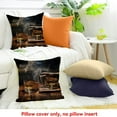 thumbnail image 4 of YILUYINQING Square Cushion Cover Whiskey Cigar Smoke Home Decor Throw Pillows Linen 100% for Sofa Couch - Set of 1, Various Sizes 24x24in, 4 of 5