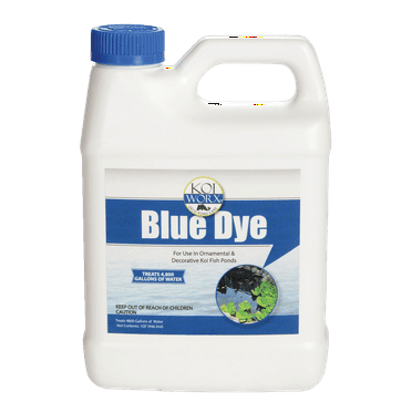 KoiWorx Blue Dye - Ornamental and Decorative Pond Dye, Water Features and Fountains, Safe for Koi - 1 Quart
