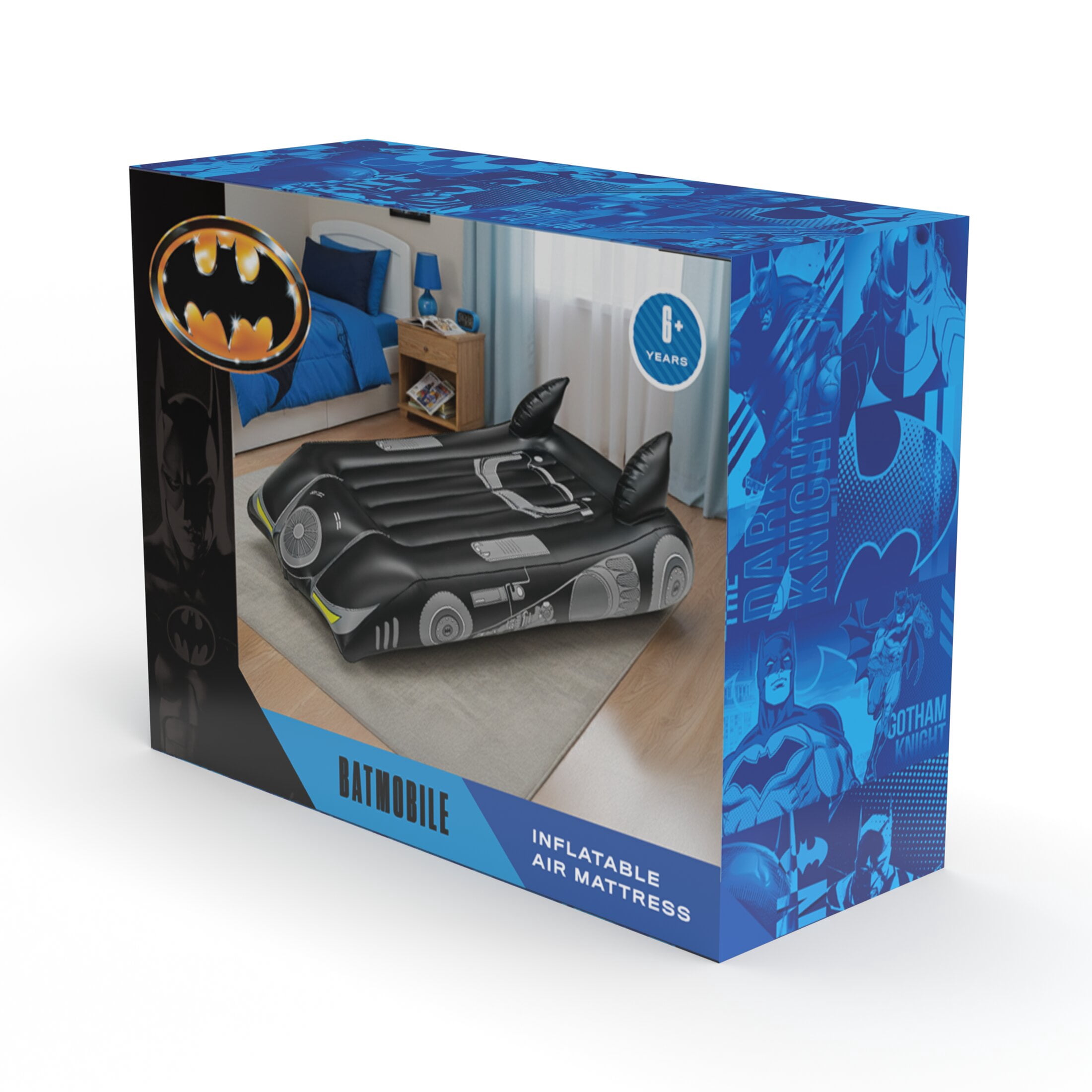 Batman Batmobile Inflatable Air Mattress for Kids Ages 6+, Great for Sleepovers, Nap Time & Play