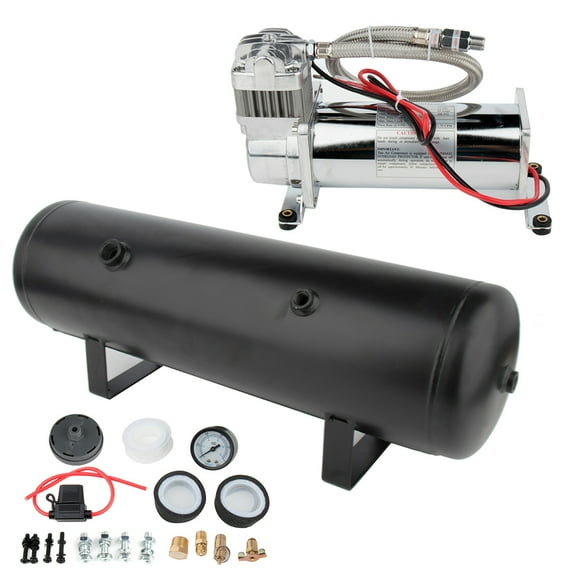 Train Horn Compressor &Tank On board Air Systemsfor Any 12V Vehicles Trucks Lorrys Trains Boats Cars Vans Kit, 3 GAL AIR TANK/200 PSIfor Vehicles, Super Loud