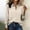Beige, variant on Casual Women Shirt Fall Long Sleeve Satin Blouses Ladies Office Solid Loose Collared Tops White 2XL