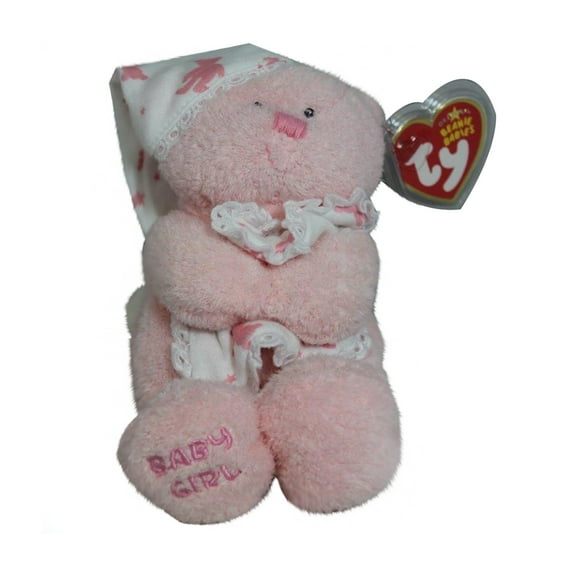 Ty Beanie Baby: Baby Girl the Bear - with night hat and pillow | Stuffed Animal | MWMT