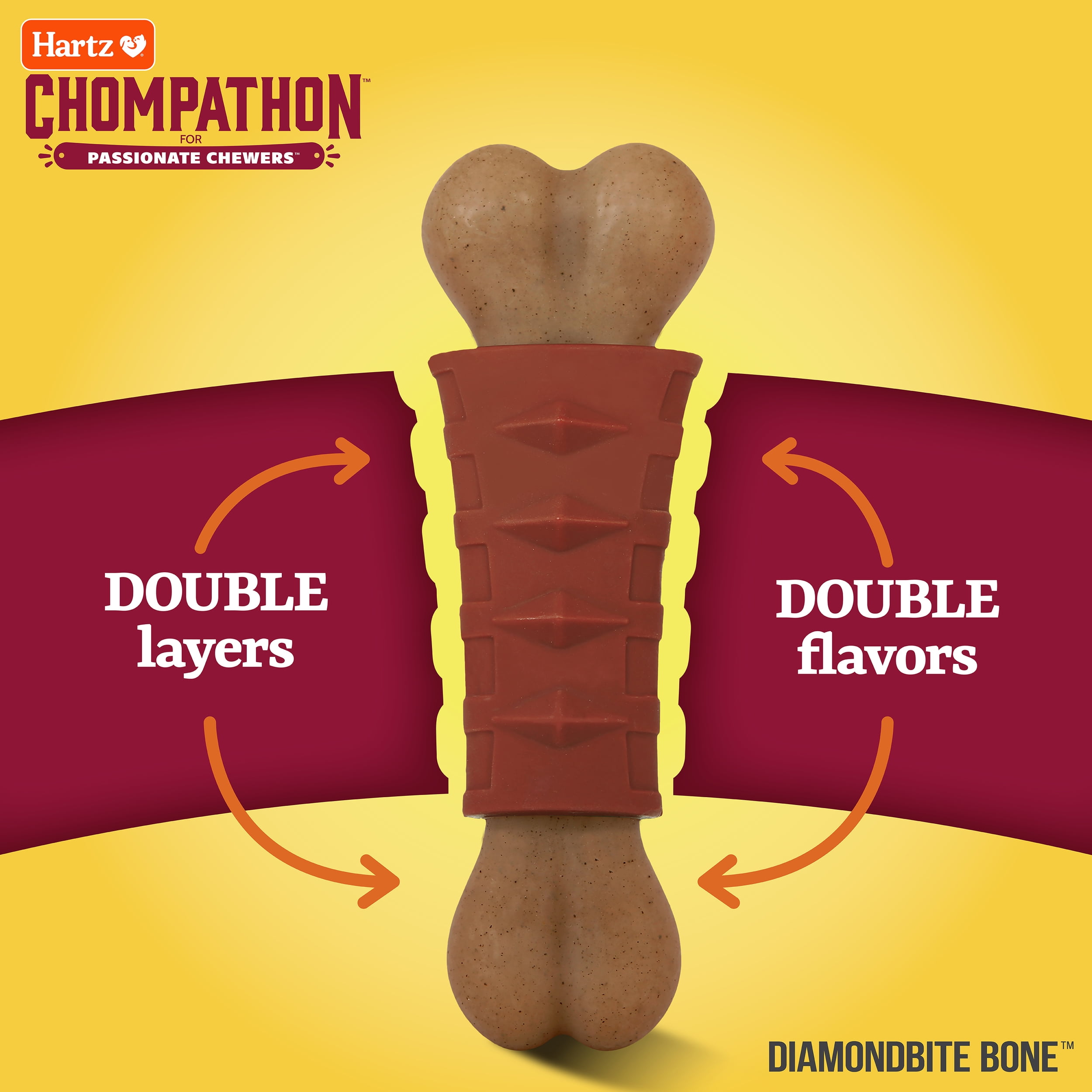 Hartz Chompathon Diamondbite Bone, Nylon, Tough Dog Chew Toy