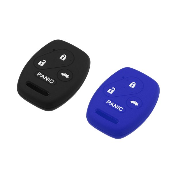 Coche Inteligente Llavero Cubierta Estuche 4 Botones Negro Azul (Paquete de 2)