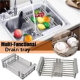 thumbnail image 4 of relayinert Expandable Dish Drying Rack Over The Sink Stainless Steel Drainer Basket with Adjustable Arms, 4 of 5