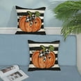 thumbnail image 2 of Fall Pillow Covers 18x18 Set of 2 Pumpkin Maple Leaves and Stripes Fall Decor Pillowcase Linen Autumn Thanksgiving Decorative Outdoor Throw Pillow Covers Farmhouse Cushion Case for Couch Home, 2 of 6