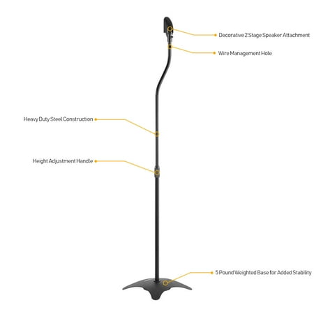 stands speaker surround satellite 5lb speakers capacity adjustable theater pair sound mount stand weight per floor height