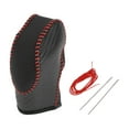 thumbnail image 1 of Cubierta de pomo de cambio de marcha Unique Bargains para Ford Fusion 2013-2016, protector de mango de cambio antideslizante de cuero sintético, 1 Pc fibra de carbono negro rojo, 1 of 6