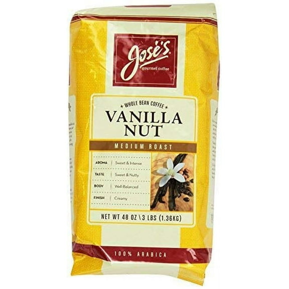 Jose's Whole Bean Coffee Vanilla Nut 3 Lbs