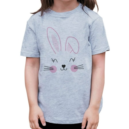 

7 ate 9 Apparel Girls Happy Easter Shirts - Bunny Face Grey T-Shirt 2T