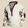 thumbnail image 4 of YueHuiYing Men's Casual Retro Print Long Sleeve Button Up T Shirt Lightweight Breathable Soft Top For Everyday Wear And Stylish Casual Outings, 4 of 5