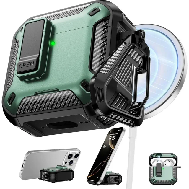 Case for AirPods Pro 3rd Generation with Phone Holder Compatible with Back Magnetic Suction Function Suitable for AirPods Pro 3 Protective Case